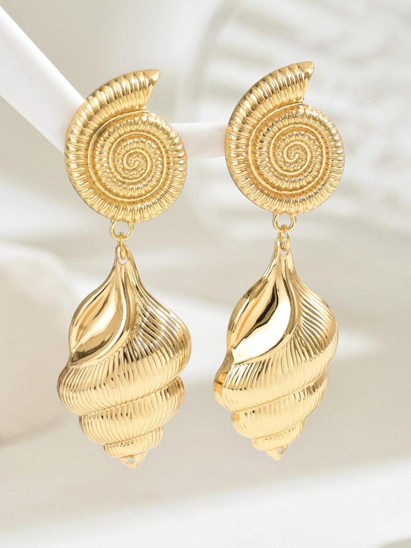 Product Introduction of Fashionable Shell Design  Earrings, Fashion Jewelry for Party, Daily Clothing Decor, Trendy All-match & Exquisite Jewelry for Birthday Gift 3