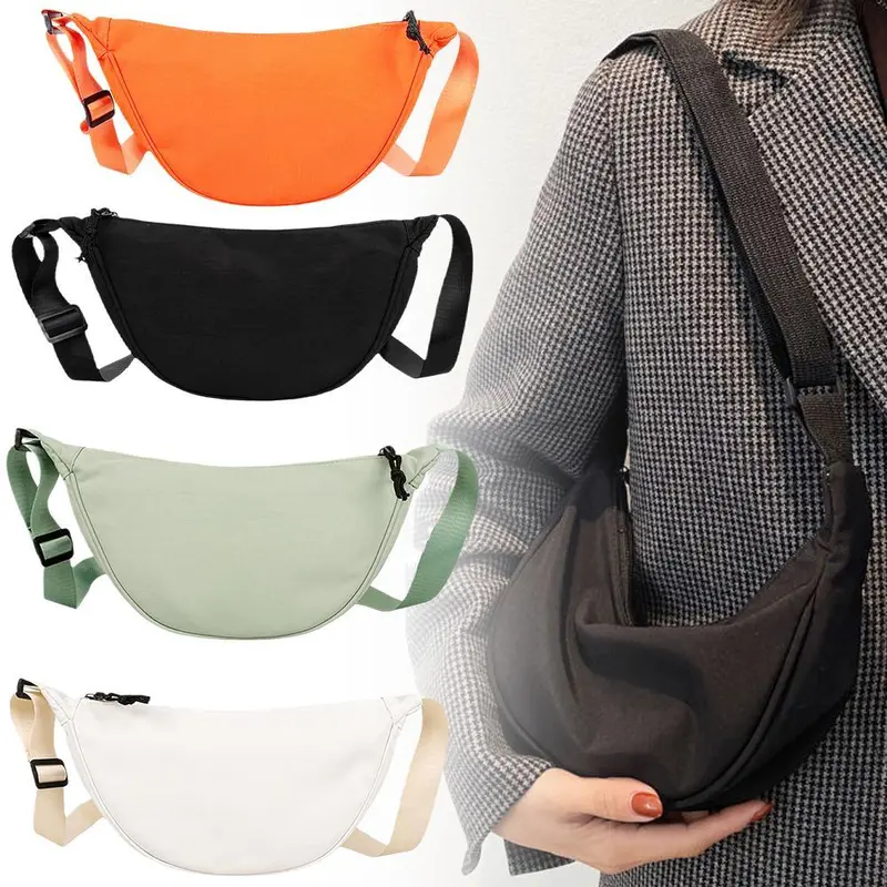 Túi Đeo Chéo, Chất Liệu Nylon, Hình Bánh Bao Cho Nữ, Nhẹ, Túi Kẹp Nách, Túi Đeo Vai, Cỡ Nhỏ L5O1 8