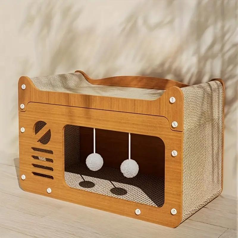 Product Introduction of Cat Scratching Board, 1 Box Cat Scratcher with Cat Nest Style, Durable Cat Scratching Toy, Pet Furniture for Indoor Playing Sleeping 3