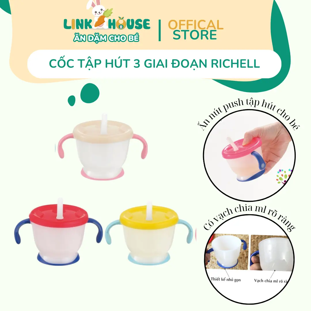 Cốc Tập Hút 3 Giai Đoạn Cho Bé coc tap