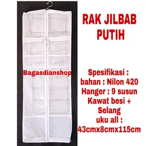 Rak Jilbab Gantung Putih