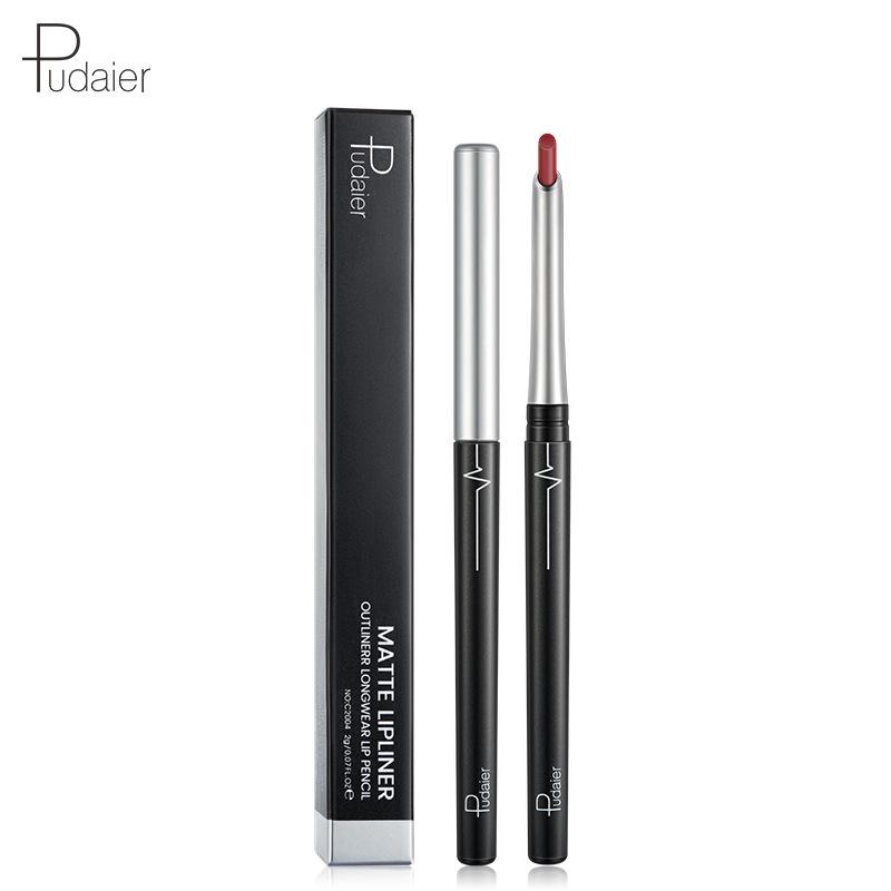 Pudaier Three-Dimensional Matte 17 Colors Lip Liner Automatic Non-Decolorizing Eye Shadow Eyeliner Lipstick Lip Pencil 0