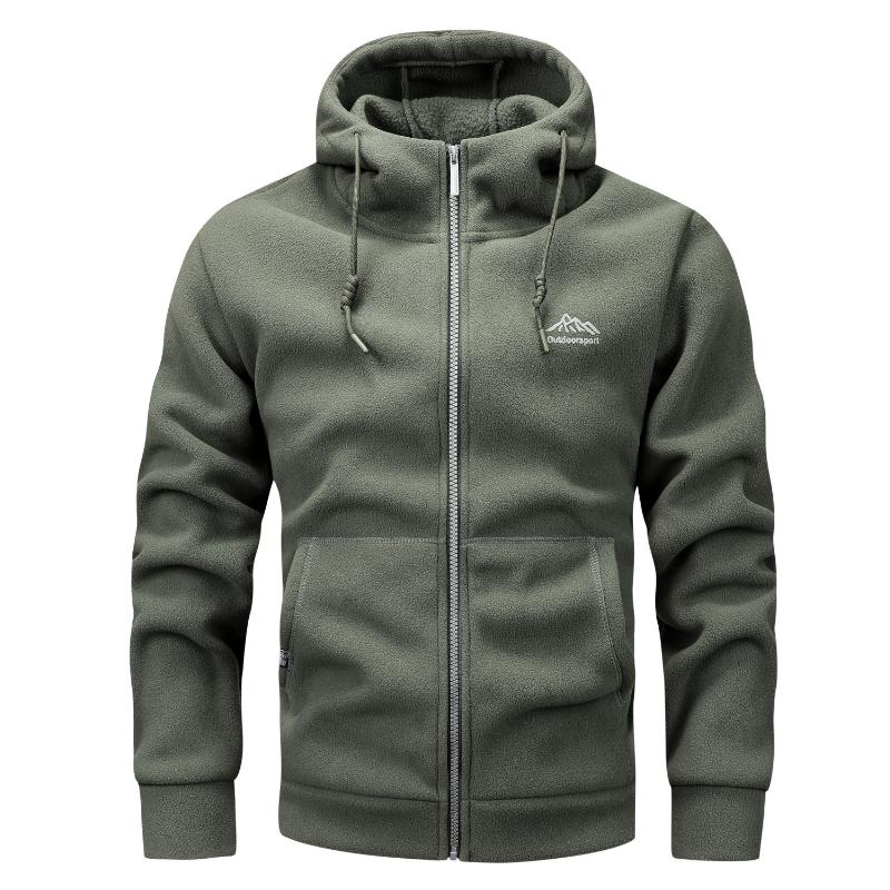 TikTok Shop: Men's Warm Polar Fleece Jacket, Casual Hooded Coat With  Kangaroo Pocket