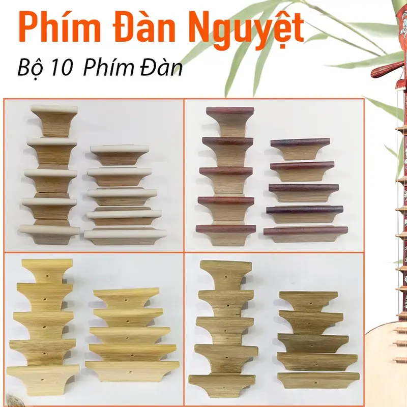 Bộ Phím Đàn Nguyệt Loại Tốt - 10 Phím Cật Tre 0