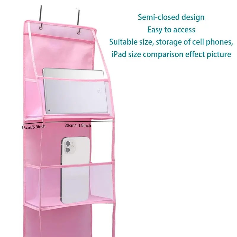 Door Back Storage Bag, 4 Counts/set Multi-layer Multifunctional Hanging Storage Bag, Space Saving Home Organizer for Bedroom, Living Room, Office 2