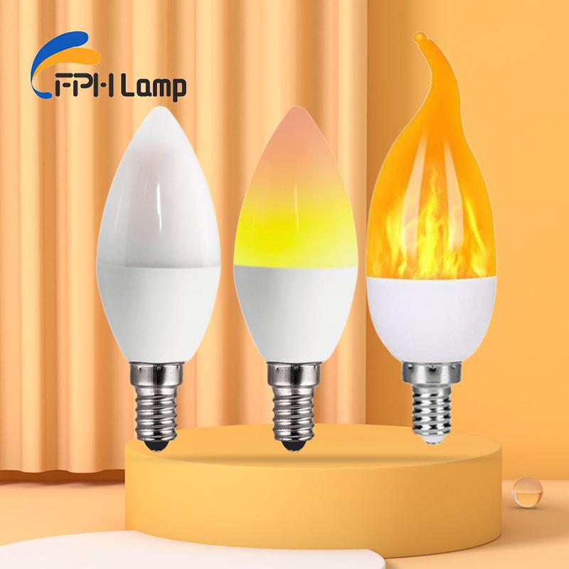 FPH E14 E27 Flame Effect Light Bulb Flame Light Bulbs 3 Mode - TikTok ...