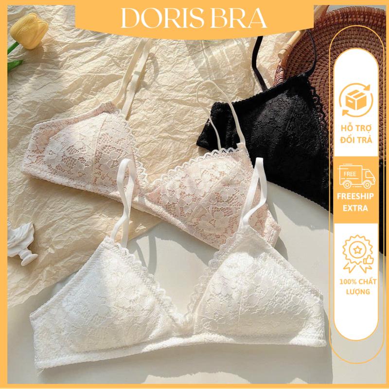 Áo lót DORIS áo ngực nữ BR304 ren không gọng áo lót nữ mút mỏng có thể tháo rời mềm mại thoáng khí