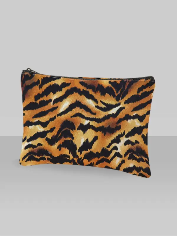 Tiger Stripe Pattern Makeup Bag, Casual Fashion Lightweight Multi-functional Makeup Bag, Travel Makeup Bag, Suitable for Leisure Travel, Business Trips 8