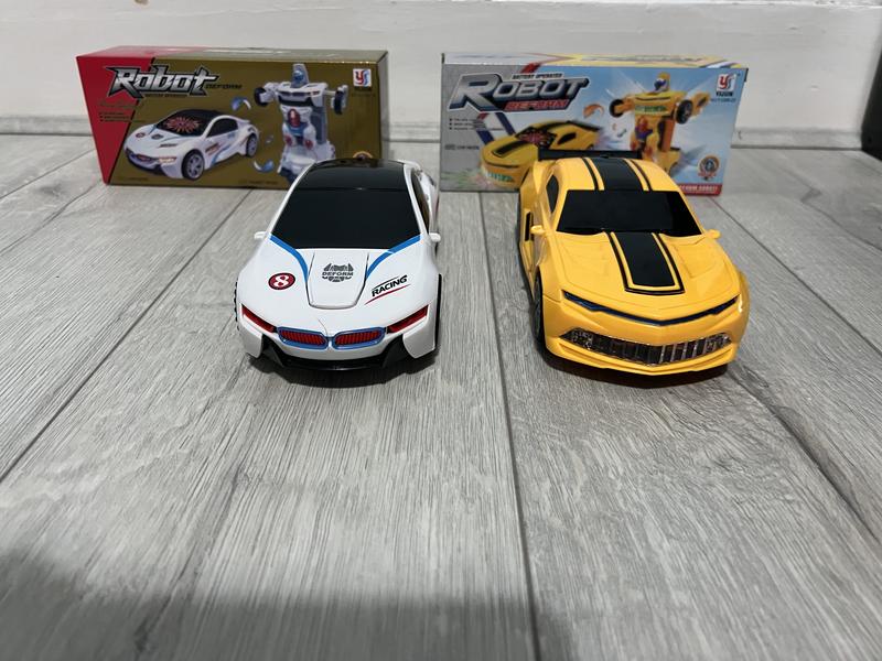 Bump & Go Action Police Car Transforming change to Robot With Music/Lights Robot Deform Brain development Childs curiosity Educational Gift Set Boys Girls Multicoloured Game Musical 4