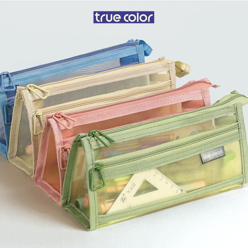 Túi Bút Lưới 2 Ngăn Đa Năng - Túi Đựng Bút Rộng Rãi, Thiết Kế Đơn Giản, Nhẹ Nhàng, Dễ Dàng Mang Theo - TrueColor hộp bút hello kitty hộp bút hộp bút 3 ngăn tuibut