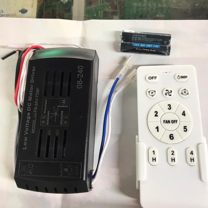 Bộ điều khiển quạt trần có đèn dc 6 số một bộ hoàn chỉnh dùng để thay thế cho quạt bị hỏng mạch - dễ dàng thay và sử dụng - cách làm