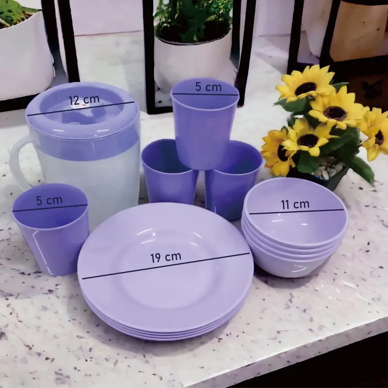 SAKURA SET UKURAN  MEDIUM  TEKO SET 1,2L 1Pcs + PIRING 7inch 4pcs + Mangkok Mini 4pcs 4