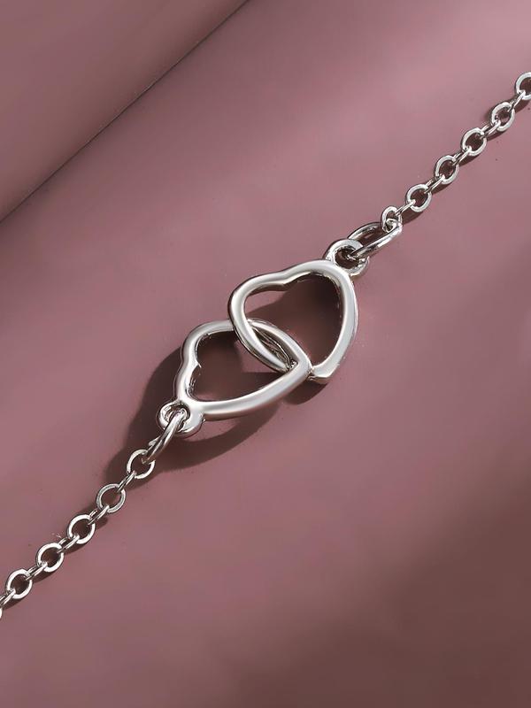 Simple Heart Decor Anklet for Women & Girls, Fashion Jewelry for Party, Daily Clothing Decor, Birthday Gift, Valentine's Day, Gift 7