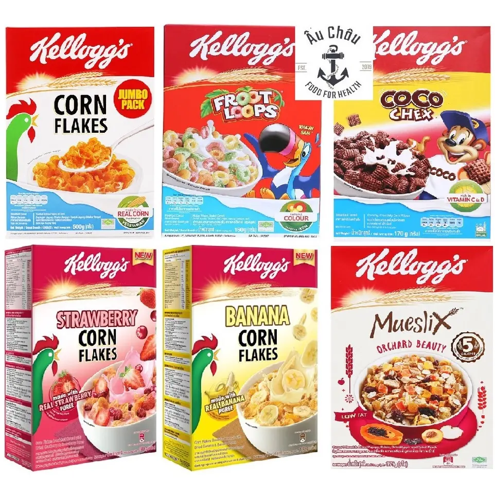Ngũ cốc ăn sáng Kellogg trái cây dinh dưỡng cao cấp đủ loại hộp NK Thái Lan