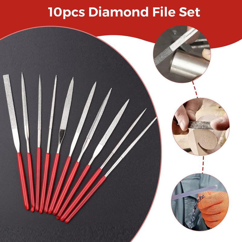 New 10Pcs Diamond Needle File Set Mini Needle File Kit for Stone ...
