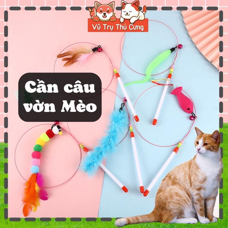 Đồ Chơi Cần Câu Vờn Mèo Tương Tác Lông Vũ 8