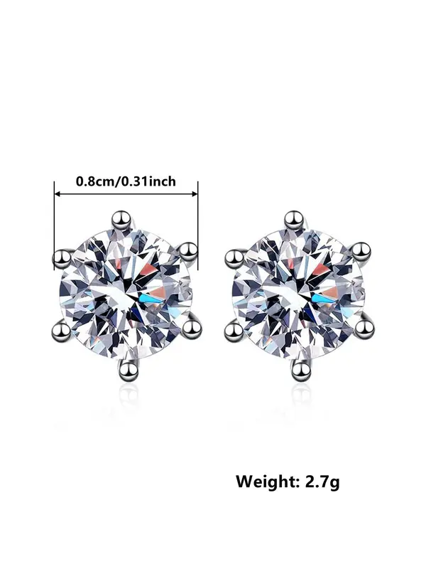 925 Sterling Silver Fashionable Square Shaped Rhinestone Decorated Earrings, Elegant Jewelry for Women, Trendy All-match & Exquisite Jewelry for Birthday Gift 3