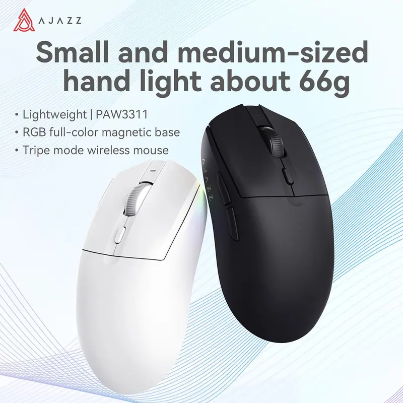 AJAZZ AJ139V2 MC wireless three-mode mouse game gaming office magnetic seat charger PAW3311 500mah 6