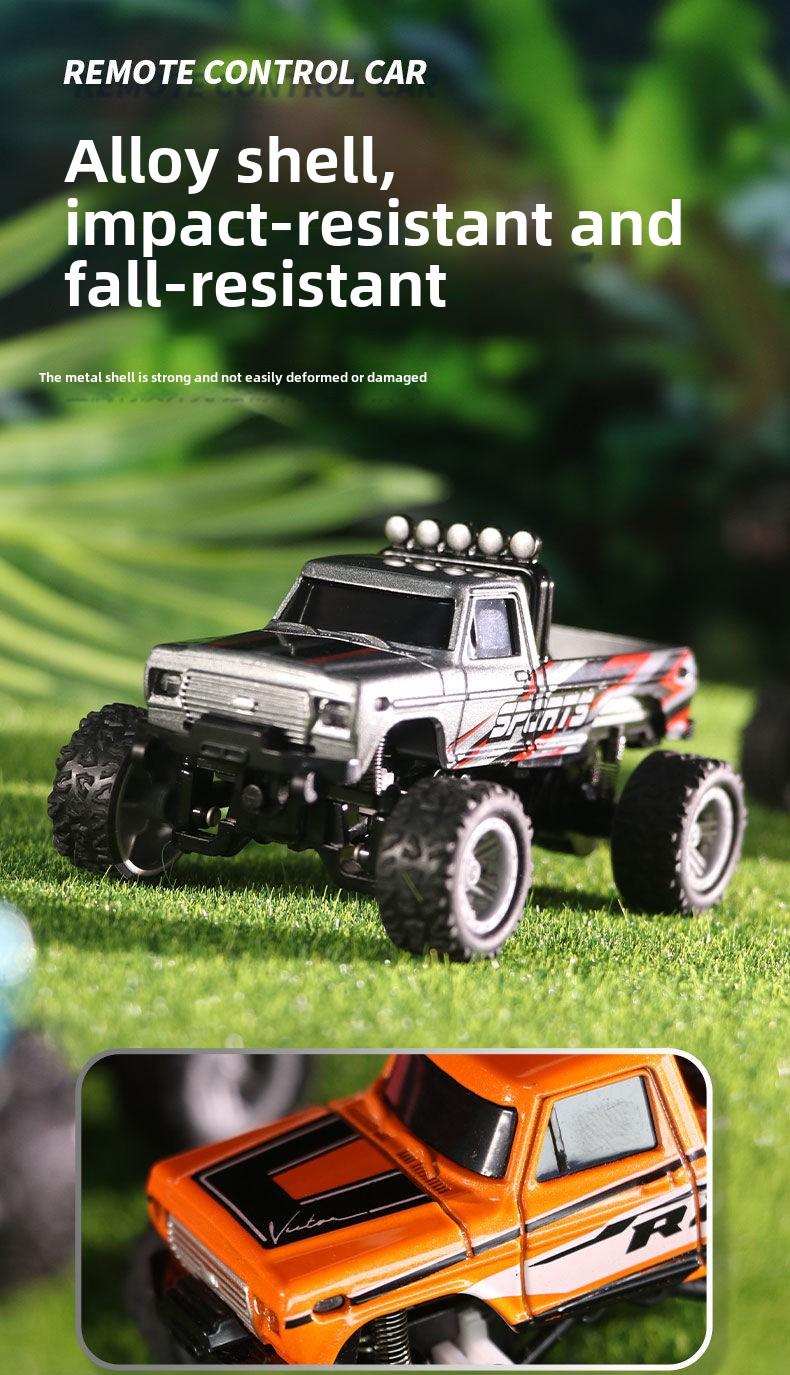 Product Introduction of Off-road Bigfoot 1:64 speed mini remote control car alloy appearance cool lights shock absorption children's toys 19