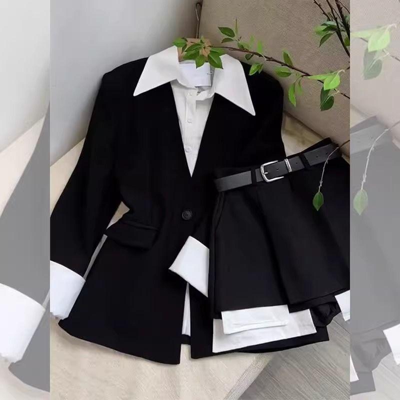 Product Introduction of Bộ Đồ Nữ, Trang Phục Công Sở, Dòng Muối Mùa Thu, Phong Cách Hepburn Trẻ Trung Và Trưởng Thành, Bộ Đồ Màu Đen Cao Cấp Culottes, Bộ Đồ Hai Mảnh 6