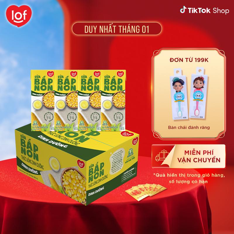  Sữa bắp non dinh dưỡng LOF thùng 24 hộp x 180ml 