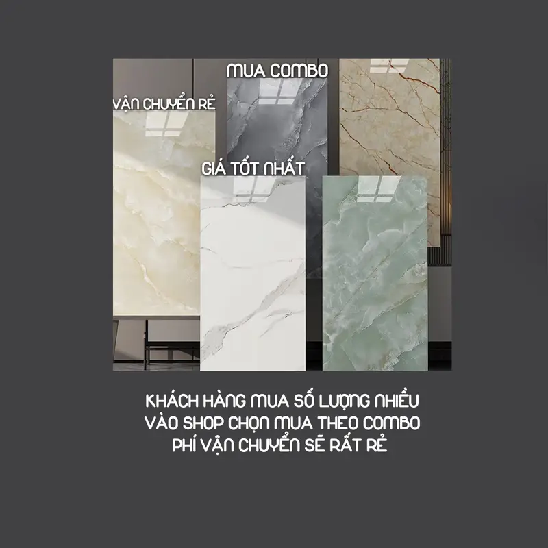 [COMBO 50 MIẾNG] PVC Giả Đá kích thước 30x60cm Giá Tốt Trên Sàn 5