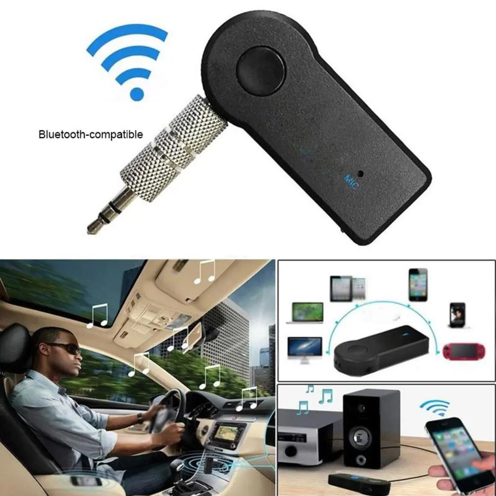 Wireless Bluetooth Receiver 3.5mm Aux Audio Stereo Adapter Home Car Music Y5K3