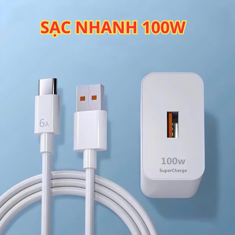 Bộ Củ Cáp Sạc Nhanh 100W Type-C BS100 - Hiệu Suất Mạnh Mẽ Chống Nóng Bảo Vệ Thiết Bị An Toàn