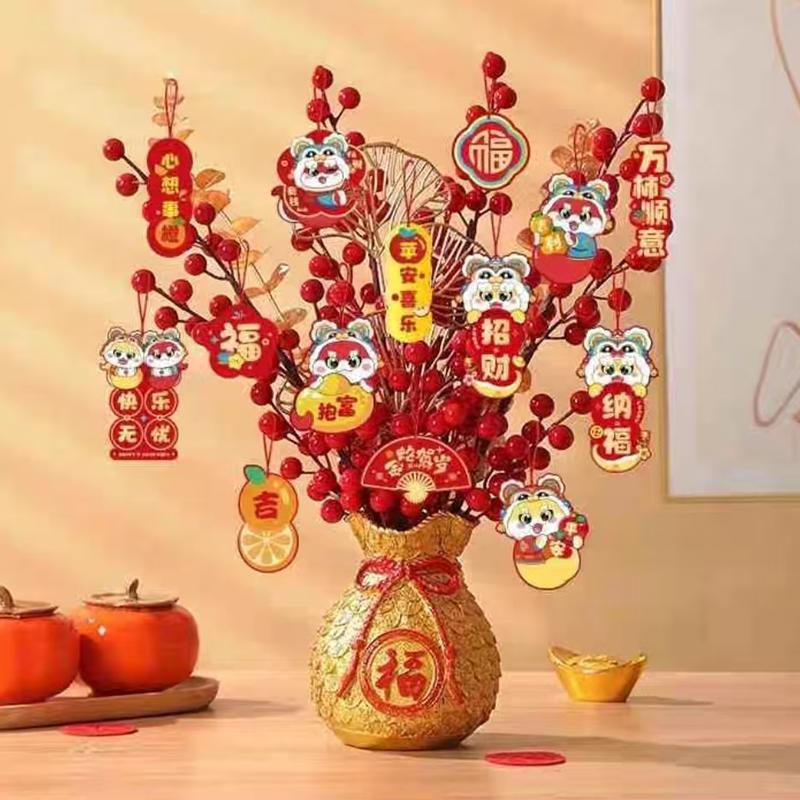 Product Introduction of Đồ Trang Trí Bó Hoa, Lúa Mì Vàng, Giảm Giá Lớn, Thích Hợp Cho Phòng Khách, Đồ Trang Trí Tân Gia Tài Lộc, Đồ Trang Trí Hoa Mô Phỏng Hollyberry, Quà Khai Trương Decor Decor Bàn 3