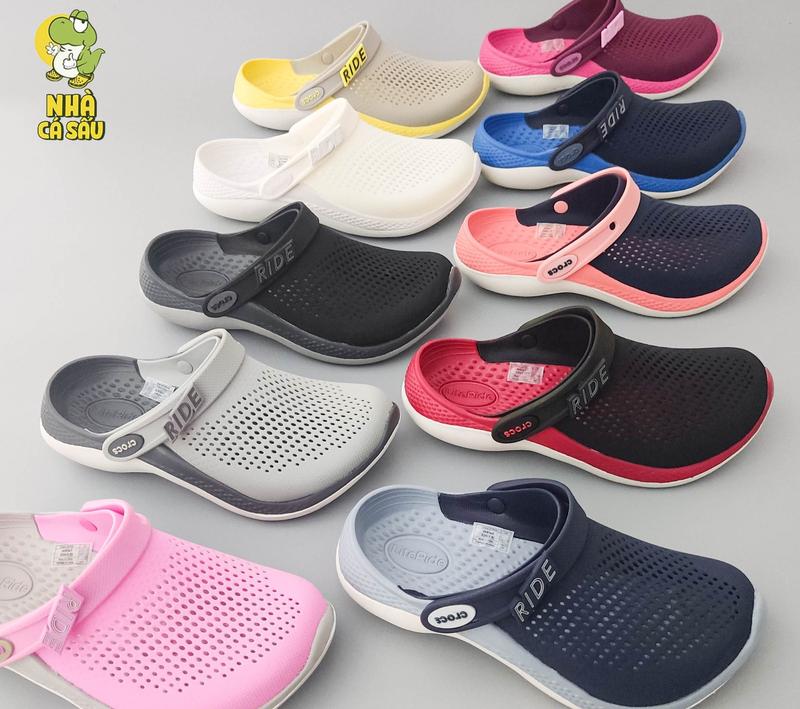 Dép  literide 360 clog unisex cao cấp tặng kèm 2 jibbitz charms sticker 3D, dép sục  literide 360 nam nữ đế 3 lớp full nhựa EVA siêu nhẹ, chống trơn trượt đi mưa siêu bền Nhà Cá Sấu