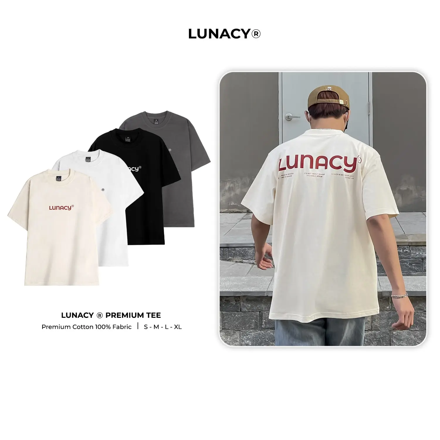 Áo Thun Local Brand Unisex LUNACY Premium 100% Cotton Basic Tee