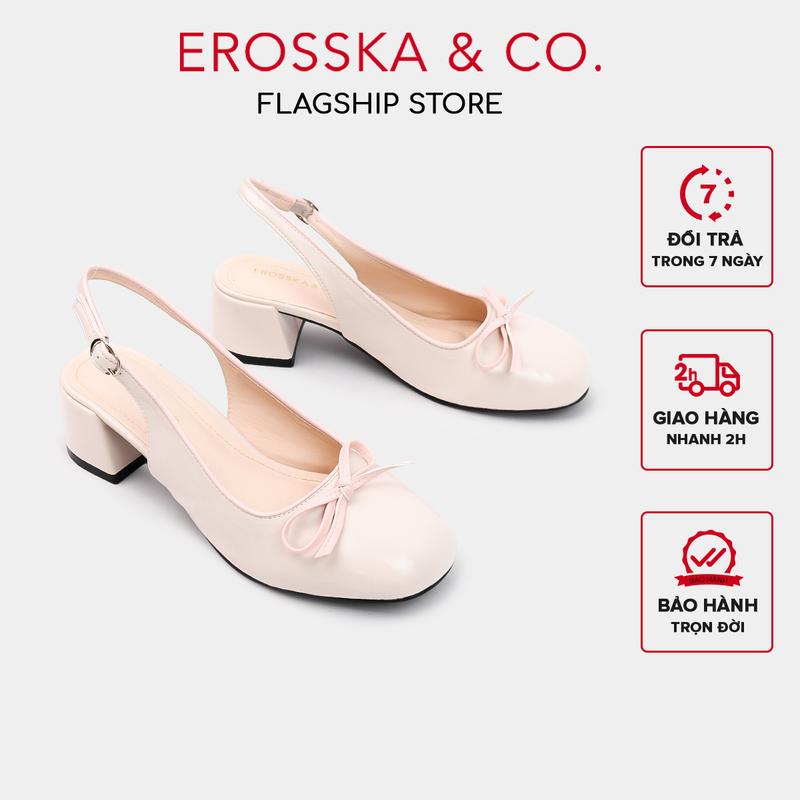 EROSSKA - Giày mary jane mũi tròn phối nơ thời trang phong cách Lolita cao 5cm - EL054