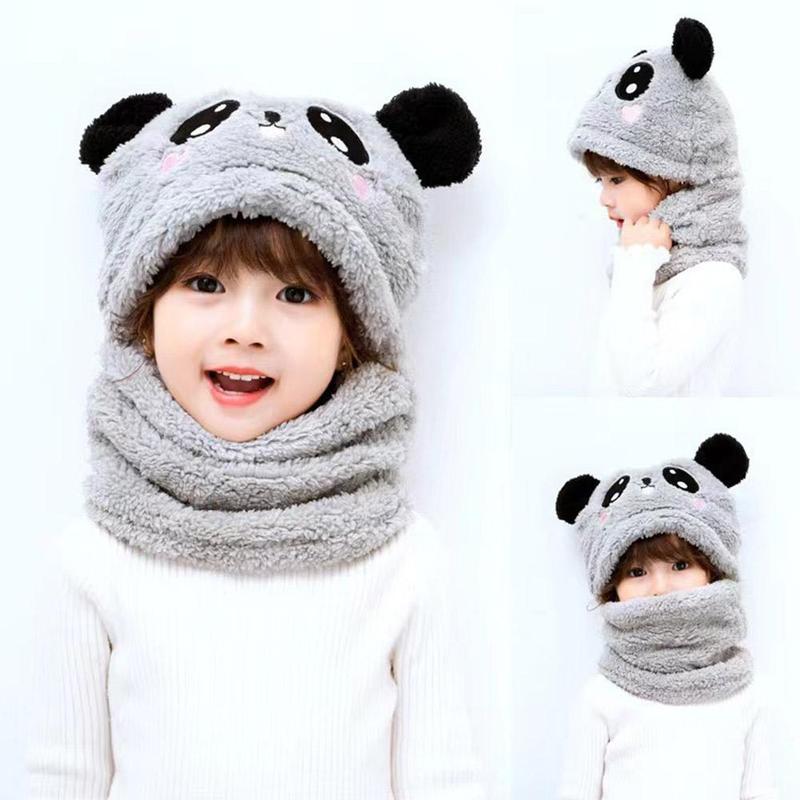 Product Introduction of Children's Winter Warm Hat Scarf Hat All-in-one Children's Warm Windproof Face Cover Ear Protection Plus Velvet Hat 24