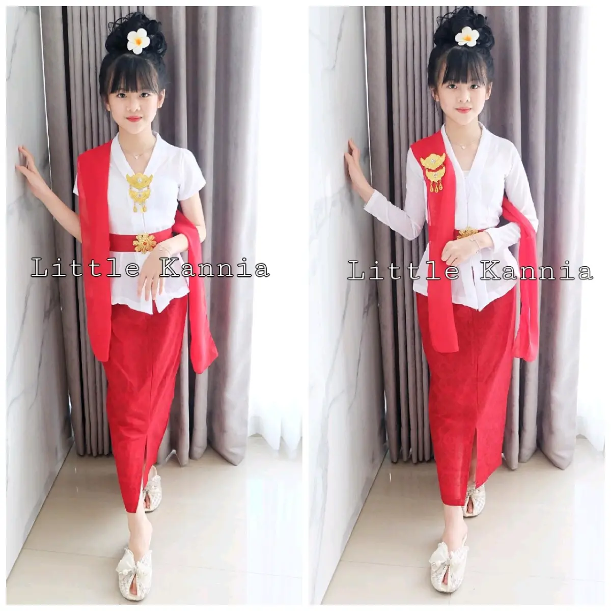 SET KEBAYA ANAK WARNA MERAH-PUTIH (SPECIAL KEMERDEKAAN)