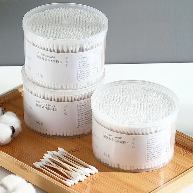￼(COMBO 3 HỘP)Hộp lớn 500 que tăm bông y tế, tăm bông trang điểm, spa, bông ngoáy tai que gỗ Cosmetic