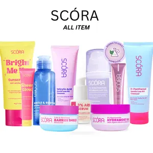 SCORA - All Skincare / Item / Series | Moisturizer 5% Niacinamide D-Panthenol | Cleanser Salicylic Acid Panthenol | ToneUp Cream | Micellar Water Gentle Soothe | Serum 3% Arbutin | Eye Serum | Sunscreen Bright Me Up 40g | Sunscreen Bright Me Up 40g eb