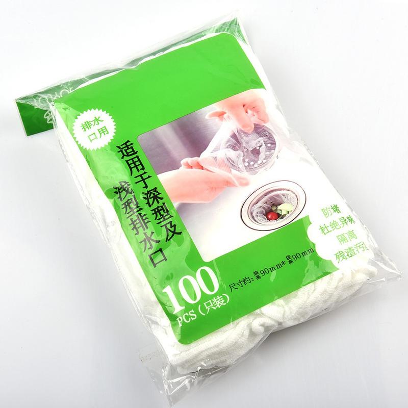 Túi Lọc Rác Bồn Rửa Bát Thiết Kế Kiểu Lưới Siêu Dai Đầu Túi Có Chun Co Giãn Chống Tắc Nghẽn Ống [ Túi Gồm 100 chiếc ] 1