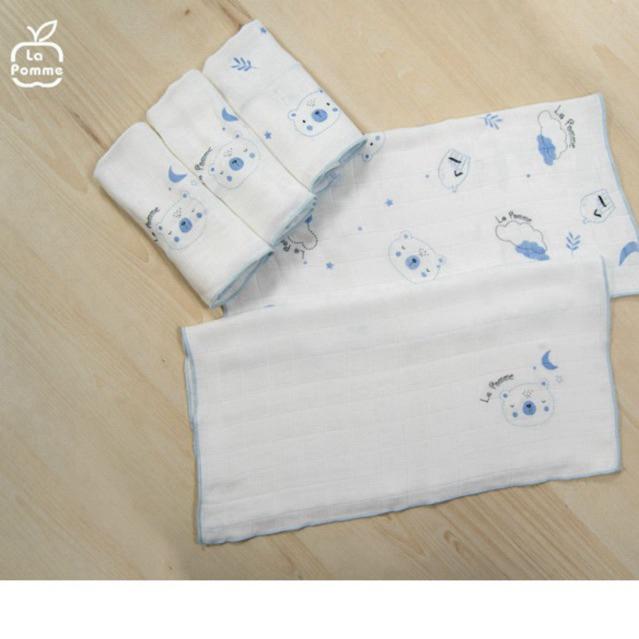 [ MẪU MỚI 2024] Set 5 Khăn sữa La Pomme sợi tre 2 lớp cao cấp ( 30x30cm) cho trẻ sơ sinh 6