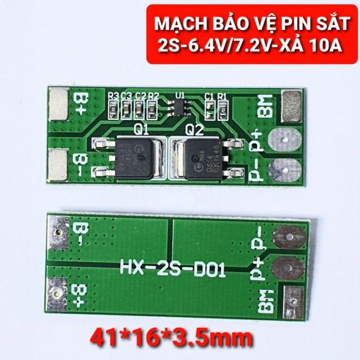 S044 MẠCH BẢO VỆ PIN 3.2V 2S 6.4V 7.2V XẢ 10A Mạch bảo vệ pin sắt LiFePo4 LiFe mạch bảo vệ sạc pin 32650 BMS