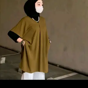 Nagita Long Square Crinle Airflow Polos Outfit Pakaian Wanita Perempuan Atasan Baju Crinkle