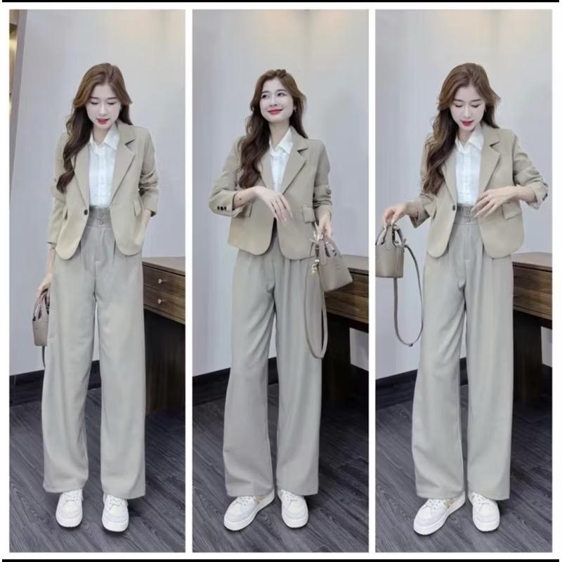 Áo Khoác Vest Blazer Dáng Lửng 2 lớp túi thật fom dáng đẹp thun layer A5