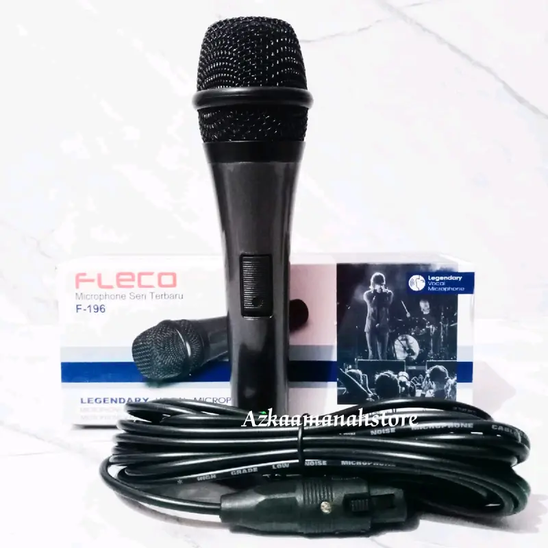 mic fleco f-196 microphone kabel murah kabel panjang microphone karaoke 0