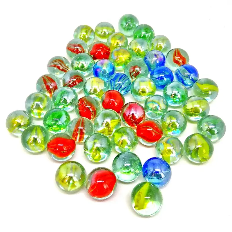 50 pcs Kelereng Standar Motif Mata Kucing Mainan Jadul 90an Gundu Guli 1