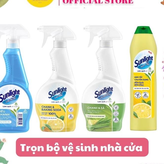 nước xịt lau bếp Sunlight phiên bản nâng cấp từ cif thiên nhiên chai 500ml