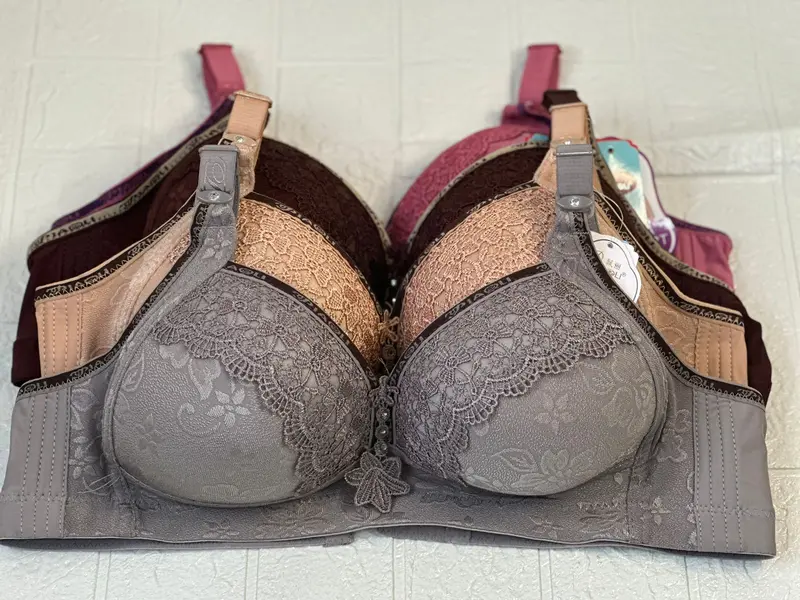 3PCS BH BRA JUMBO CUP BESAR  BRUKAT EMBOS TANPA KAWAT  SIZE 36-46 3
