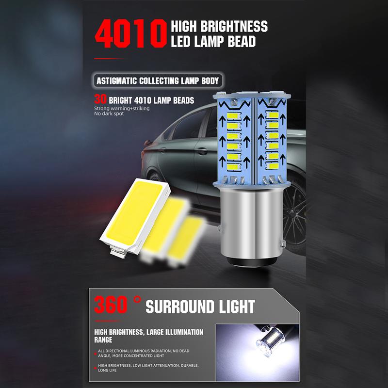 Product Introduction of Spot Goods COD  1x White/blue/Red Universal LED Lamp Motorcycles/ Cars Brake Burst Flashing Light Bulb DC 12V ABS Stoplight Direct Replacement 23