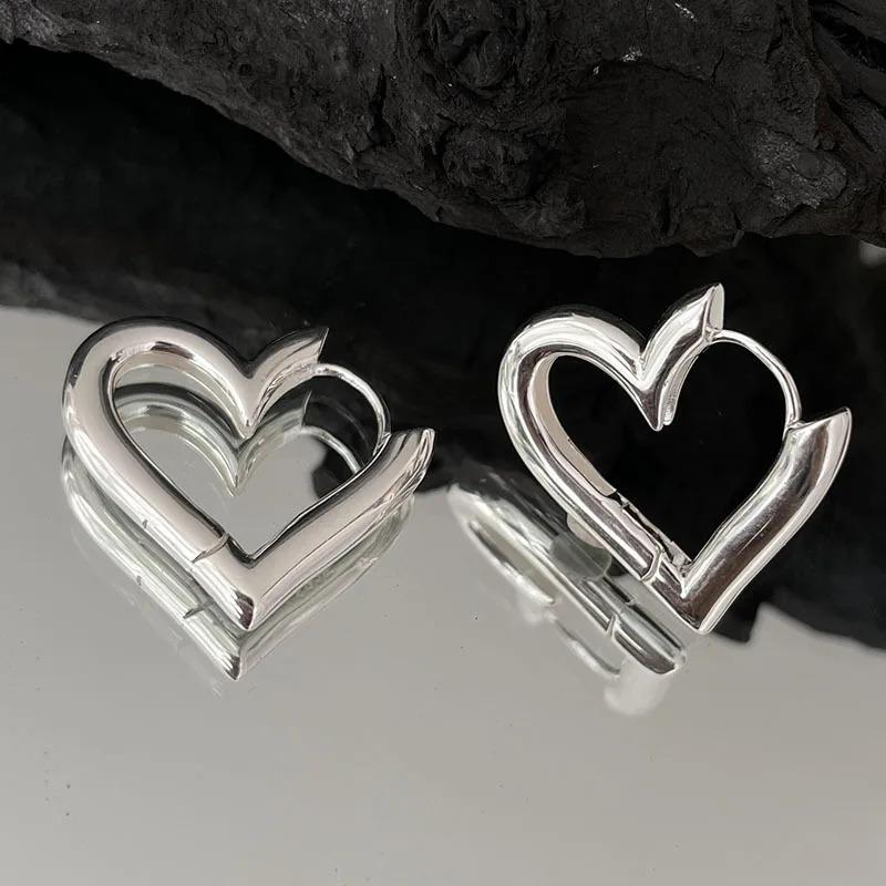 Product Introduction of 925 Sterling Silver Vintage Heart Earrings For Women Trendy Earring Jewelry Prevent Allergy Party Accessories G 5