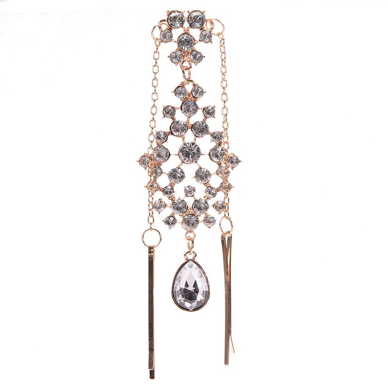 Product Introduction of Women Hair Clip Beads Flower Drop Hair Pins Forehead  Hair Clip Hairpins 22