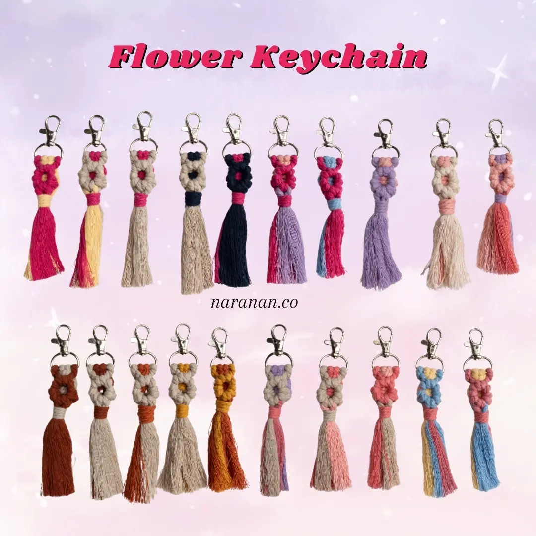 Flower Keychain Unik Macrame Kunci