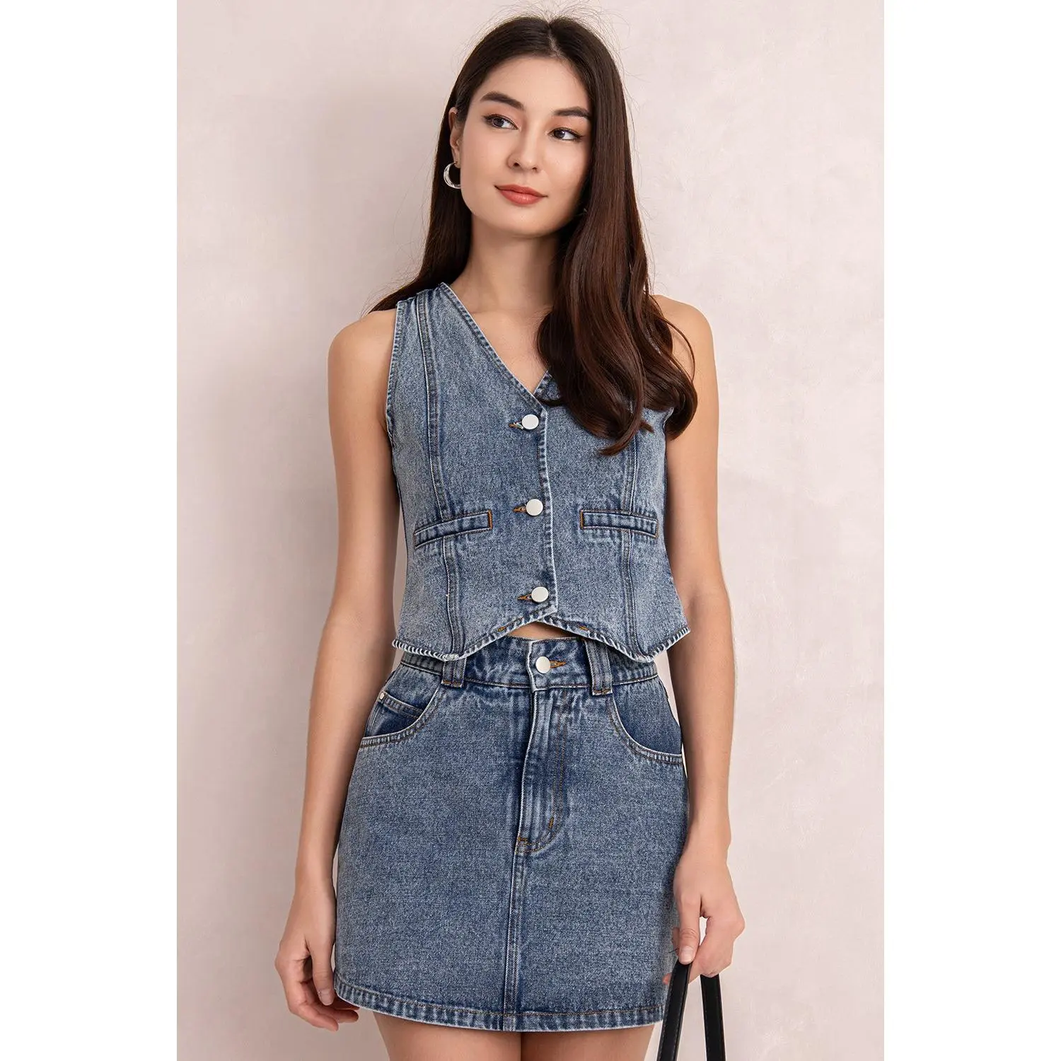 SSD Charlie Vest Top Stone Wash